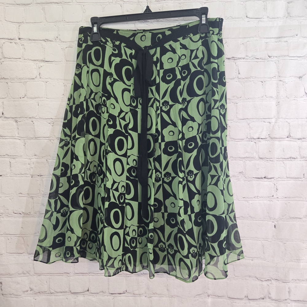 John Paul Richards Uniform Silk Chiffon 60s Flower Power Print Fairy Skirt Sz 8